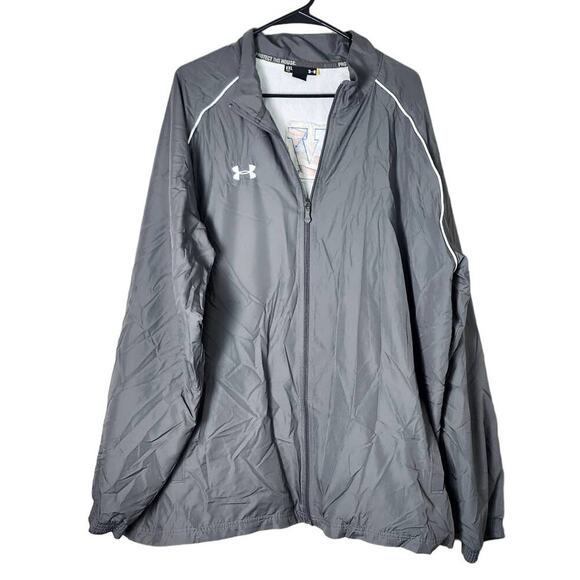 Under Armour Windbreaker Jacket Mens XXL Gray Long Sleeve Full Zip - Picture 1 of 4